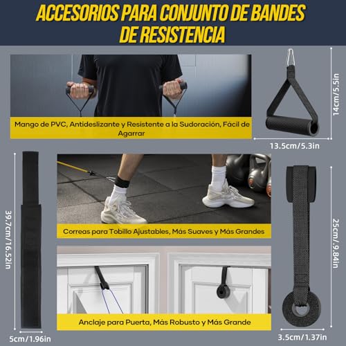Miniatura 3 de Fokky Gomas Elasticas Musculacion 150LBS, 5 Niveles de Bandas Elasticas