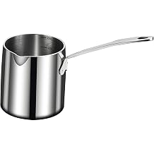 Deep Frying Pan Stainless Steel Deep Frying Pot Multipurpose Comfortable Handle Milk Pot Cookware for Restaurant Chicken, S, Argent-Argent-S