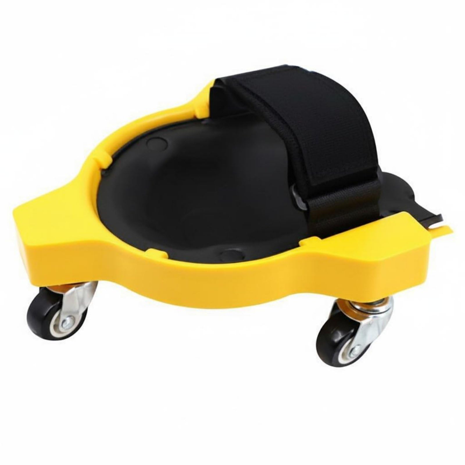 Shock Resistant Shell Three Wheel Kneeling Vehicle Easy to Clean Tile Work Knee Ergonomic Design Rolling Scooter Lightweight for Masons, Renovation Workers, Floor Tiling, Yellow, Single-image-13