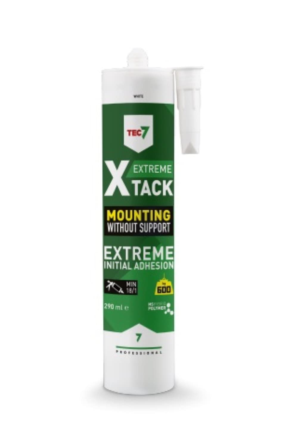 TEC7 X-Tack mastic colle polymère blanc 290ml pour montage sans support