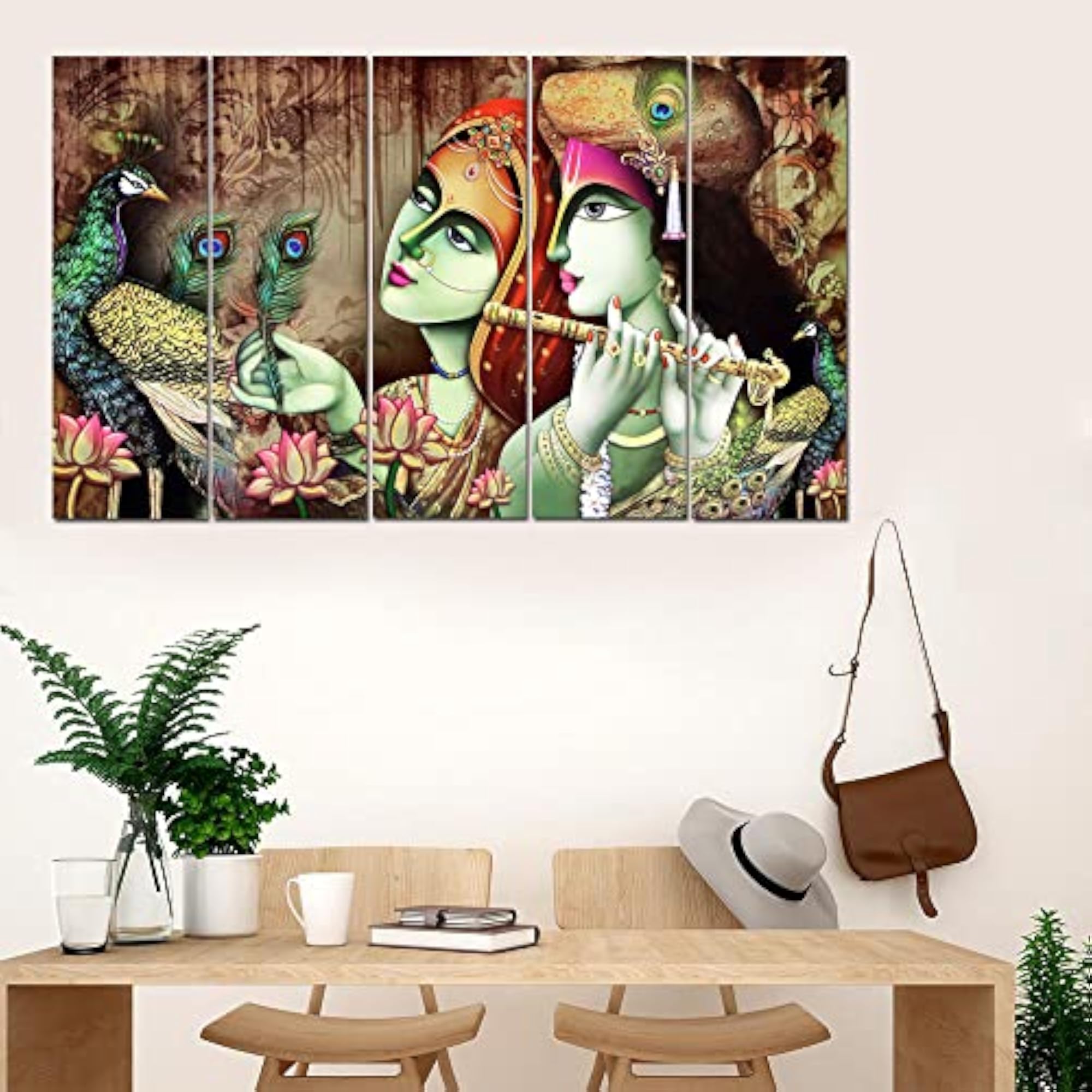 Radha Krishna Wall Painting with Multiple Frames