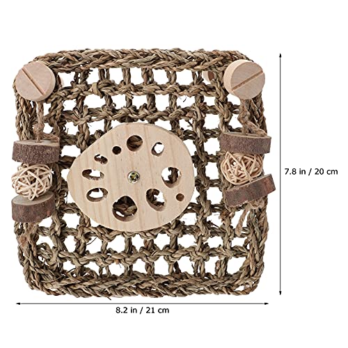 iplusmile Vogel Accessoire 1 st Rabbir Kooi Gras Mat Geweven Bed Mat Cavia Hamster Nest Kauwspeelgoed - Afbeelding 3
