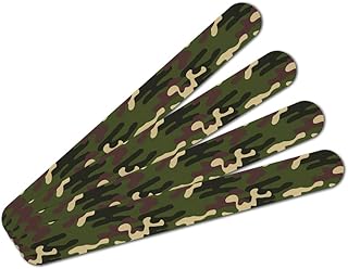 Green Camouflage Double-Sided Nail File Emery Board Set 4 Pack