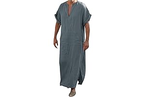 Men's Didlos Casual Short Sleeve Muslim Robe
