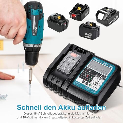 Chargeur rapide 18V DC18RC avec ventilation pour batteries BL1850 Li-Ion