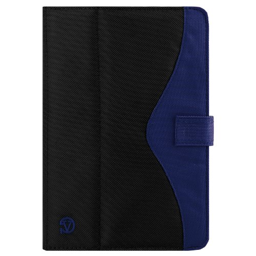 Soho Portfolio Stand Nylon Detachable Flip Cover Case Royal Blue For Samsung Galaxy 10.1" Tablets Tab 3, Tab 2, Tab 1 + Matching Blue Handsfree Earphone/Microphone Headphones #TOP1