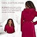 Be Relax Bathrobes for Women - Fashionable Berry Bath Robe Hoodies - Terry Cotton Knee Length Robe with Belt & Front Pockets - Cozy & Machine Washable Material - HOOD-BERRY-XXL