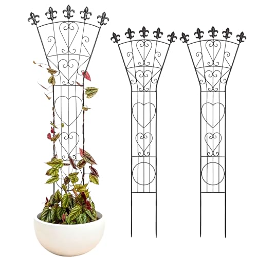 GOOOXIM 3pcs Indoor Climbing Plant Trellis 46x15.5in Heavy Duty Durable Iron Decorative Support for Monstera, Pothos, and Houseplants Ideal for Vertical Growth in Garden, Balcony, and Indoor Spaces