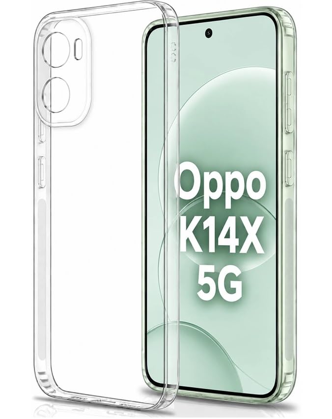 Image of REALCASE Silicone Back Cover Case, Scratch Resistant Protective Crystal Clear Transparent Shock Proof Back Cover Case for Oppo K14x 5G / Oppo A6x / A6s 5G