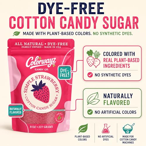 Image of Colorwayz Dye-Free Cotton Candy Sugar, Floss Sugar for Machines, 3-Pack
