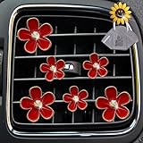 Stylish Car Decor: Liven up your car's air vents with these 6 charming red daisy clips, adding a delightful touch of floral flair to your interior. Versatile Design: Each clip measures approximately 5 cm in diameter, making them suitable for most car...