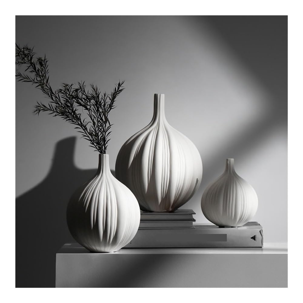 Wazon na kwiaty, Ceramiczny wazon z delikatnymi ustami, dekoracja do salonu, kremowy, minimalistyczny, kwiatowy