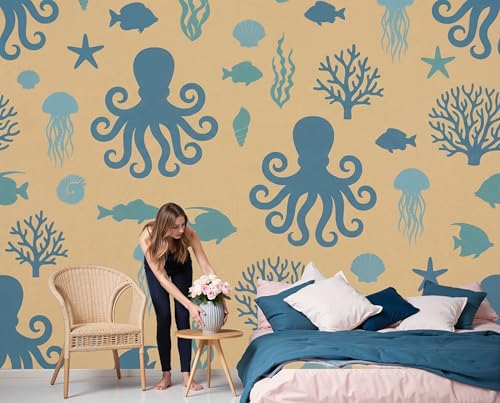 Papier peint chambre enfant animaux marins déco panoramique 400x280cm salon - 4