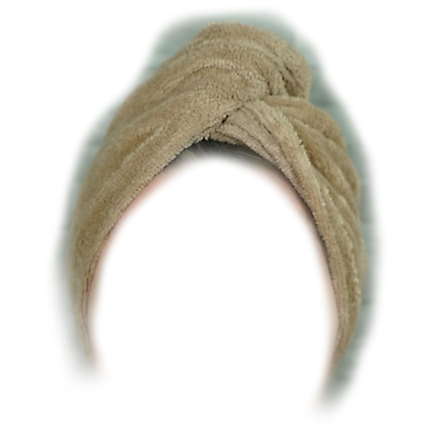 2 Pezzi Asciugamano per capelli in spugna di bambù - Assorbente e morbido - Asciugatura rapida - Turbante per capelli con chiusura a bottone - Produzione francese (Bianco Cappuccino)