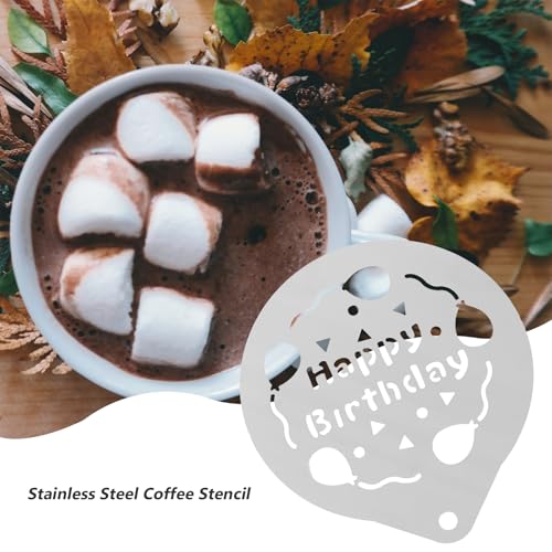 Cabilock Coffee Stencil 3.74In Stainless Steel Printing Mold for Latte, Cappuccino, Cake, and Cookie Decorating Baking Essentials - Image 6