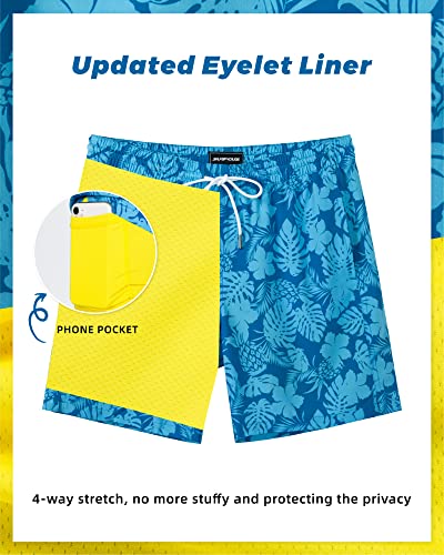 Image of SURF CUZ Mens Swim Trunks with Compression Liner Swim Shorts 7 inch Swimming Trunks Stretch 7 Inch Swim Suits Quick Dry