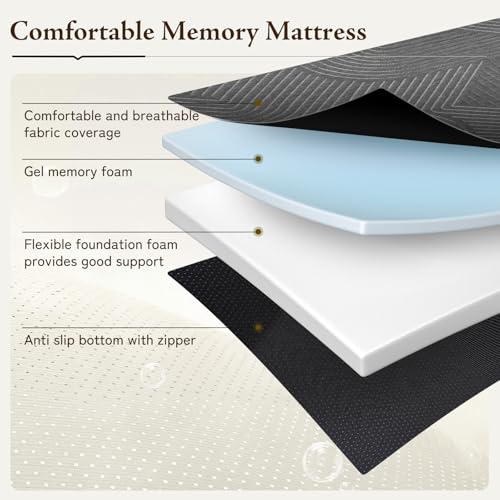 Image of GEMBED Tri Folding Mattress King Size - 6 Inch Foldable Floor Sofa Bed