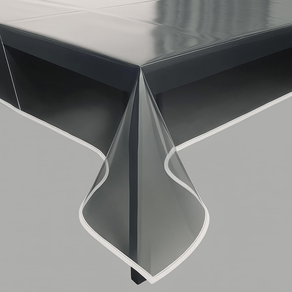 Homerz Premium Transparent Thick Table Cover, Durable and Waterproof, 2 Years Guarantee (Smart Lace, 60x90 inch- 6-8 Seater)