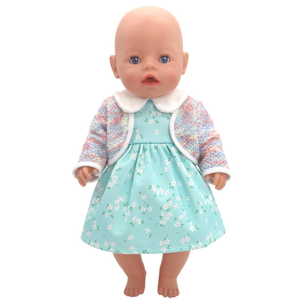 ZWOOS 2 Robes Adorables Pour Poupées 35-43 Cm – Coton Doux, Compatible Baby Born, Baby Annabell, Nenuco – Cadeau Fille Enfant