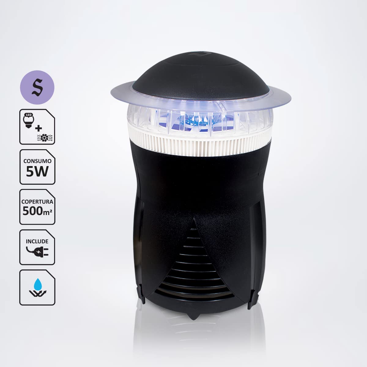 Sandokan Insect Killer Mosquito Zan – Lampada Elettroinsetticida Zanzariera Elettrica Lampada Antizanzare Sterminatore Insetti