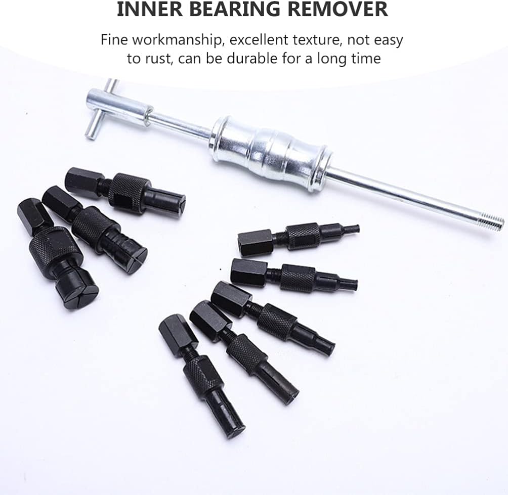 Wakauto 9pcs Inner Bearing Puller Slide Hammer Extractor Tool for Efficient Wheel Bearing Removal and Maintenance