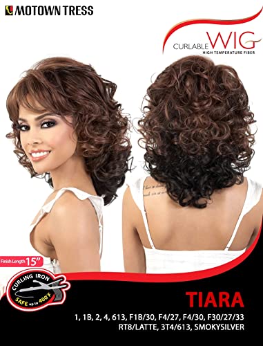 Tiara Synthetic Wig By Motown Tress In F1B/30, Cap Size: Average, Length: Medium #TOP5