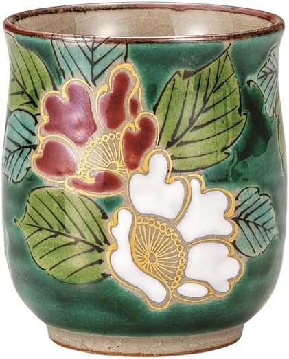 Kutani Iwataya Tea Cup Green Mountain Tea Flower K9-699