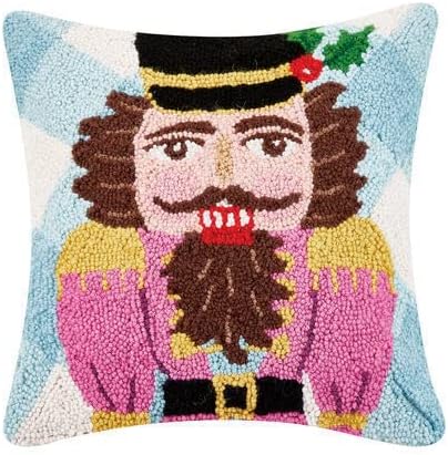 Peking Handicraft Festive Gingham Nutcracker Hook Pillow