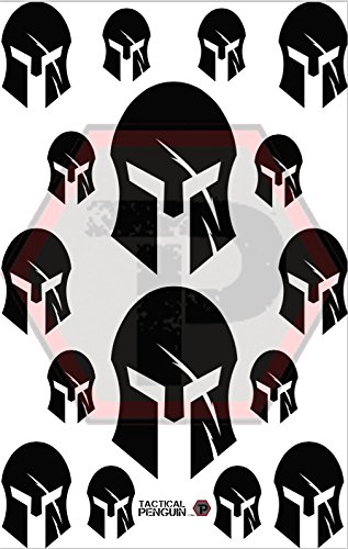 Tactical Penguin Spartan Scratch Stencil, 7x11, High Bake - High Heat - Oven Cured Vinyl Stencil for Cerakote, Gunkote, & Duracoat Spray Paint/Airbrush DIY Coating Projects