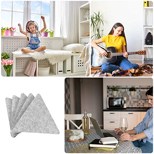 HEMOTON 12 uds Panel Acústico de Fieltro Gris para Absorción de Sonido y Decoración de Pared para Estudios, Oficinas y Salas de Control - Fácil de Cortar y Modelar miniatura 3