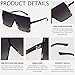 CHAUOO Ultralight Square Oversized Sunglasses Classic Fashion Style 100% UV Protection for Women Men (2pcs-Black-Leopard)