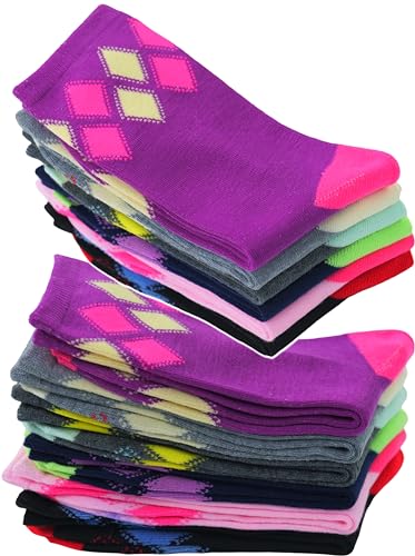 Image of ToBeInStyle Women's Pack of 6 or 12 Fashion Printed Crew Socks