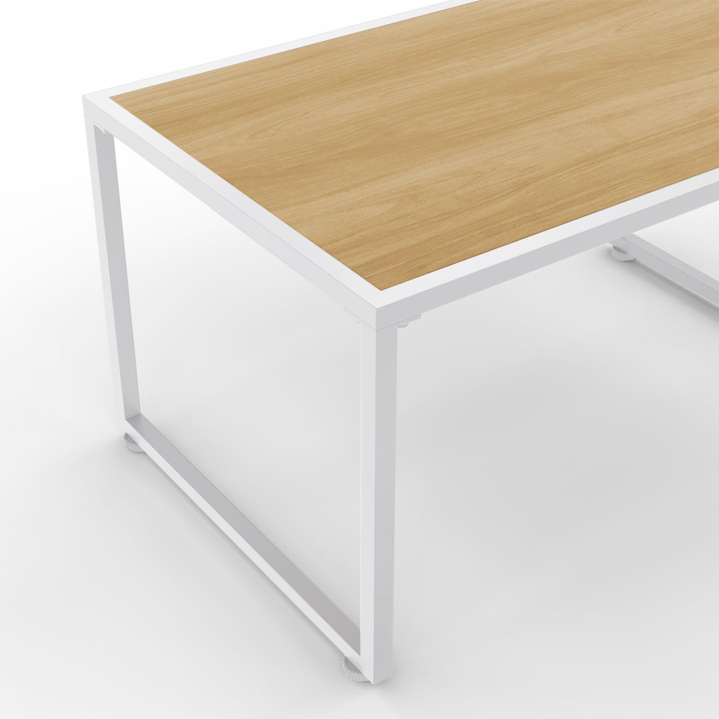 IDMarket – Muebles de Jardín Rio de Nivel Bajo 4 Plazas, Estructura de Metal Blanco, Cuerda de Efecto Ratán Claro y Cojines Beiges