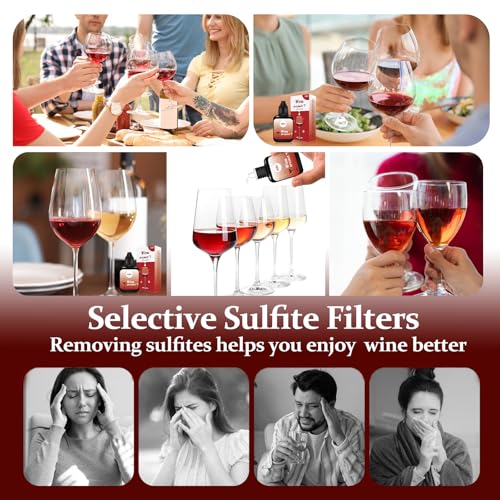 Image of 4 Pack Wine Filter Drops, Natural The Wine of Purifier Drops for Red and White Wine, Removes Histamines and Sulfites | Portable and Effective Wine Filters, Wine Purifier To Remove Sulfite And Histamine, Wine Lover Gifts for Him Men and Women