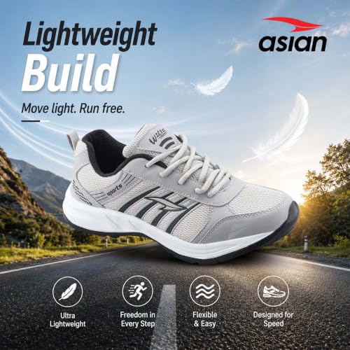 Image of ASIAN Wonder-21 Men's Running Shoes | Lace-Up Shoes with Lightweight Mesh Upper | Cushioned Comfort & Durable Grip for Daily Use