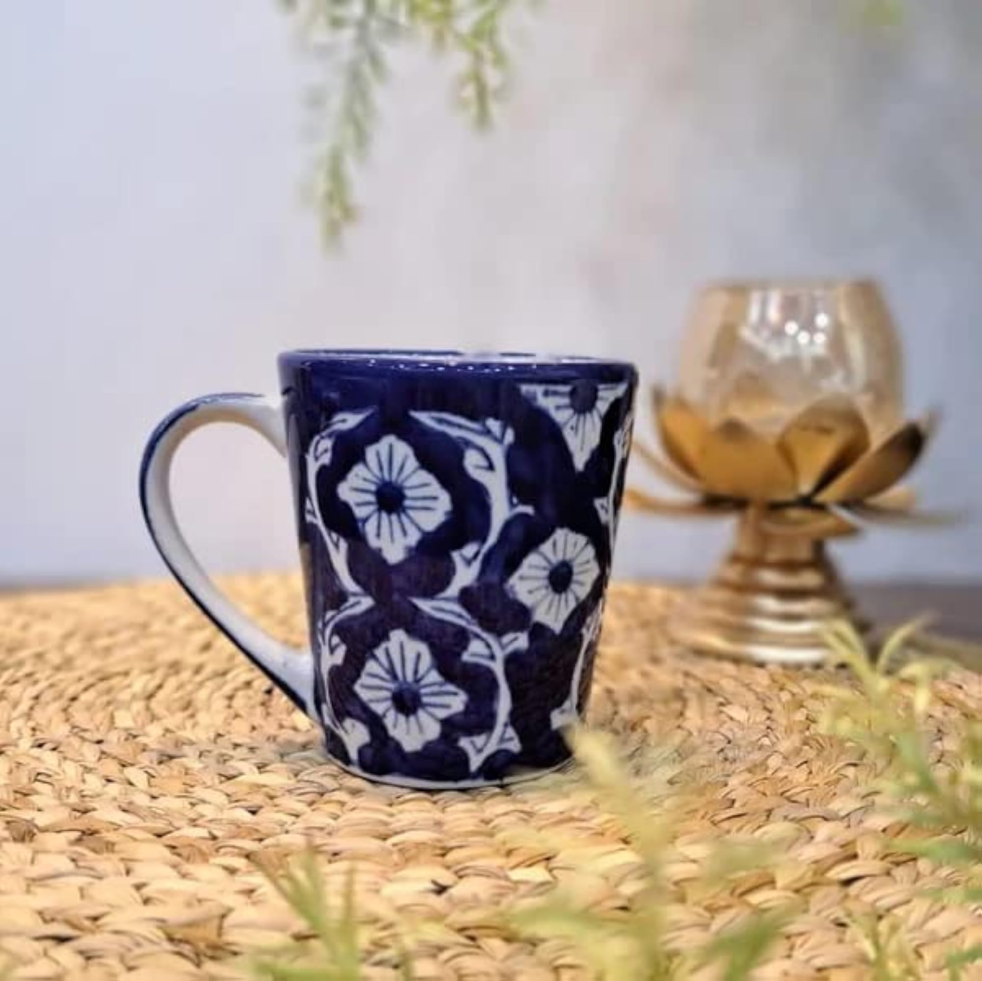 Blue Color Ceramic Coffee Mug & Cup Set