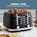 West Bend Toaster 4-Slice Extra-Wide and Deep Slots with 3 Functions and 7 Shade Settings Manual Toast Lift Lever Auto Shut-Off and Removable Crumb Tray, 1500-Watts, Black