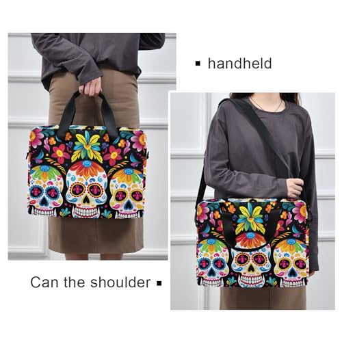 Maletín portátil para laptop con diseño Sugar Skull miniatura 2