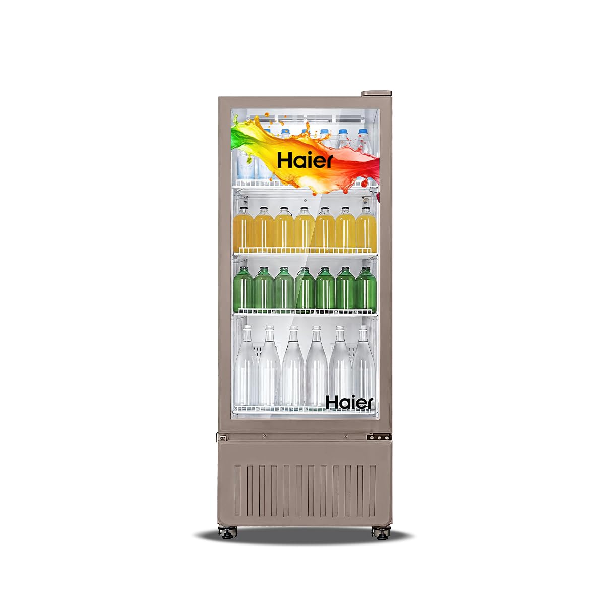 Haier HVC 305 GT5, 5 Star, Touch LED Visi Cooler Glass Door, Adjustable Shelves, Single Door Commercial Refrigerator (285 L, White)