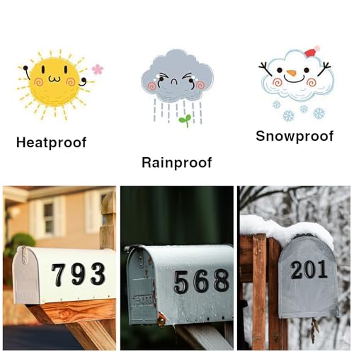 Image of opasyo 20 Pieces Mailbox Numbers for Outside 3.8 inch 0-9 Self-Adhesive Mail Box Numbers,3D Gold House Numbers for Mailbox, Apartment, House, Trash Bins,Office Hotel Room (Black, 3.8inch)