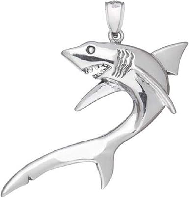 silver shark pendant