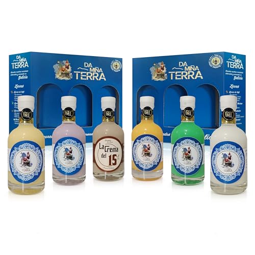 Da miña terra -Cremas de licor variadas - Pack/ 2 cajas (200 ml) - 6 botellas - Total 1.200 ml