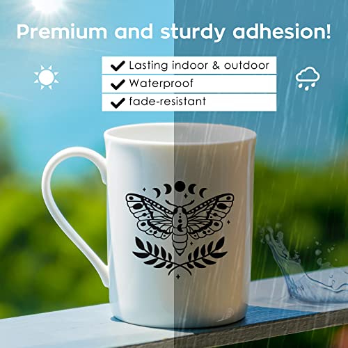 Image of HTVRONT Black Permanent Vinyl - 12 inch x65FT Matte Black Permanent Adhesive Vinyl Roll Compatible with Cricut Cutting Machine, Silhouette Cameo & Other Cutters, Party & Home Decoration, Sticker