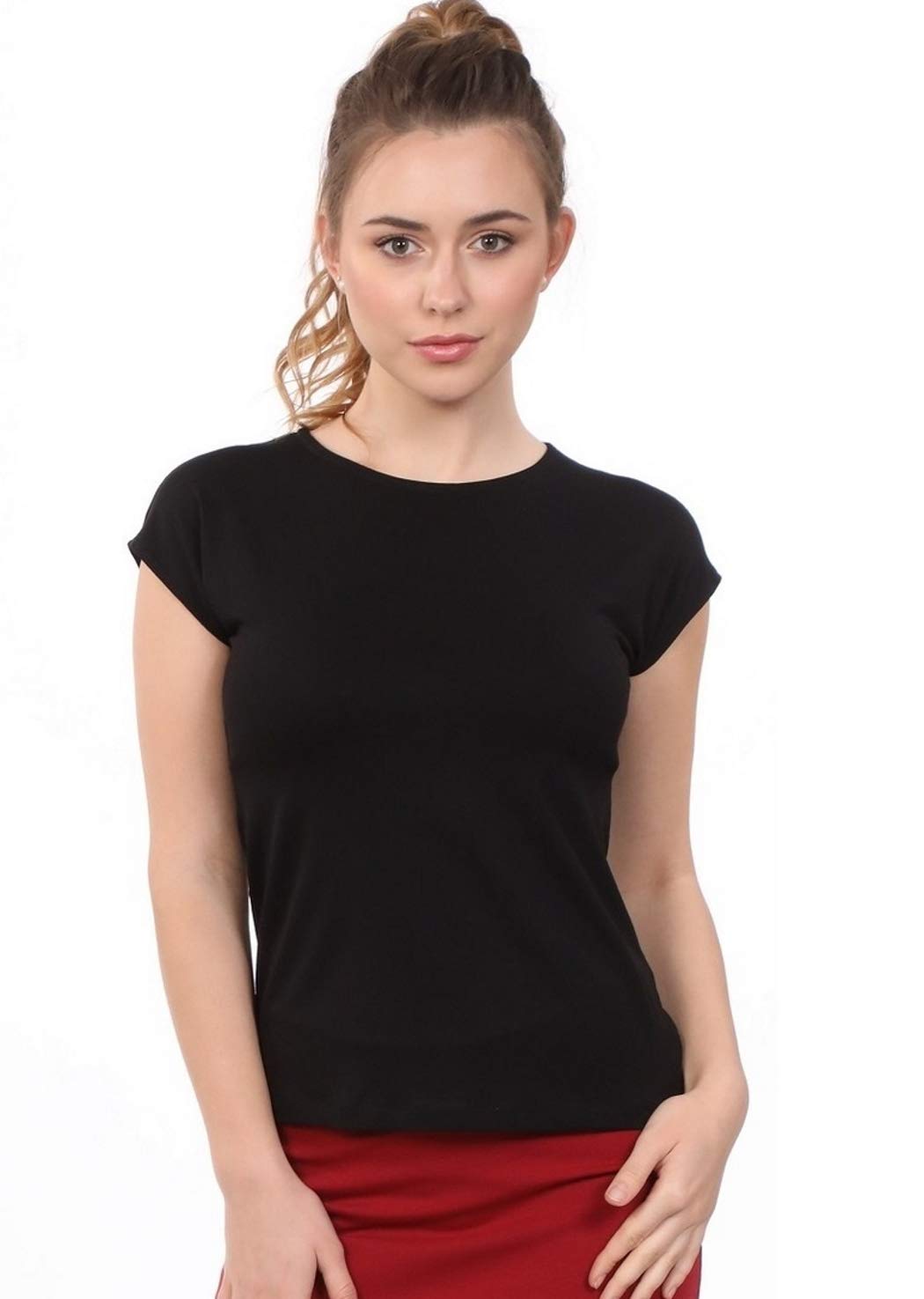 Kosher CasualWomen's Modest Cap Sleeve Crew Neck Undershirt