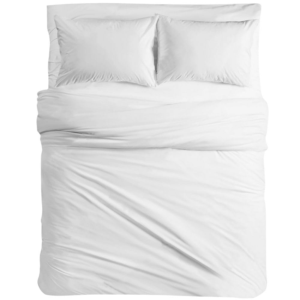 MAXIME MAISON - Sabanas 180x200 Algodon (Blanco) Juego de Sabanas, Bed Sheets, Juego Sabanas 4 Piezas (Sábana Bajera, Sábana Plana y 2 Fundas de Almohada) Sabanas Refrescantes Made in Italy