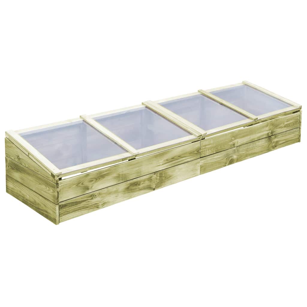 Serra In Legno Di Pino 200x50x35 Cm - Aiuola Rialzata Con Tetto Per Piante E Fiori - Foto 4