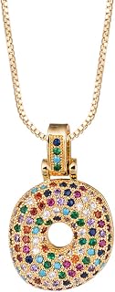 Fashion Copper Microset Color Zircon English Letter A-Z Pendant Necklace Female Clavicle Chain Hip-hop Necklace