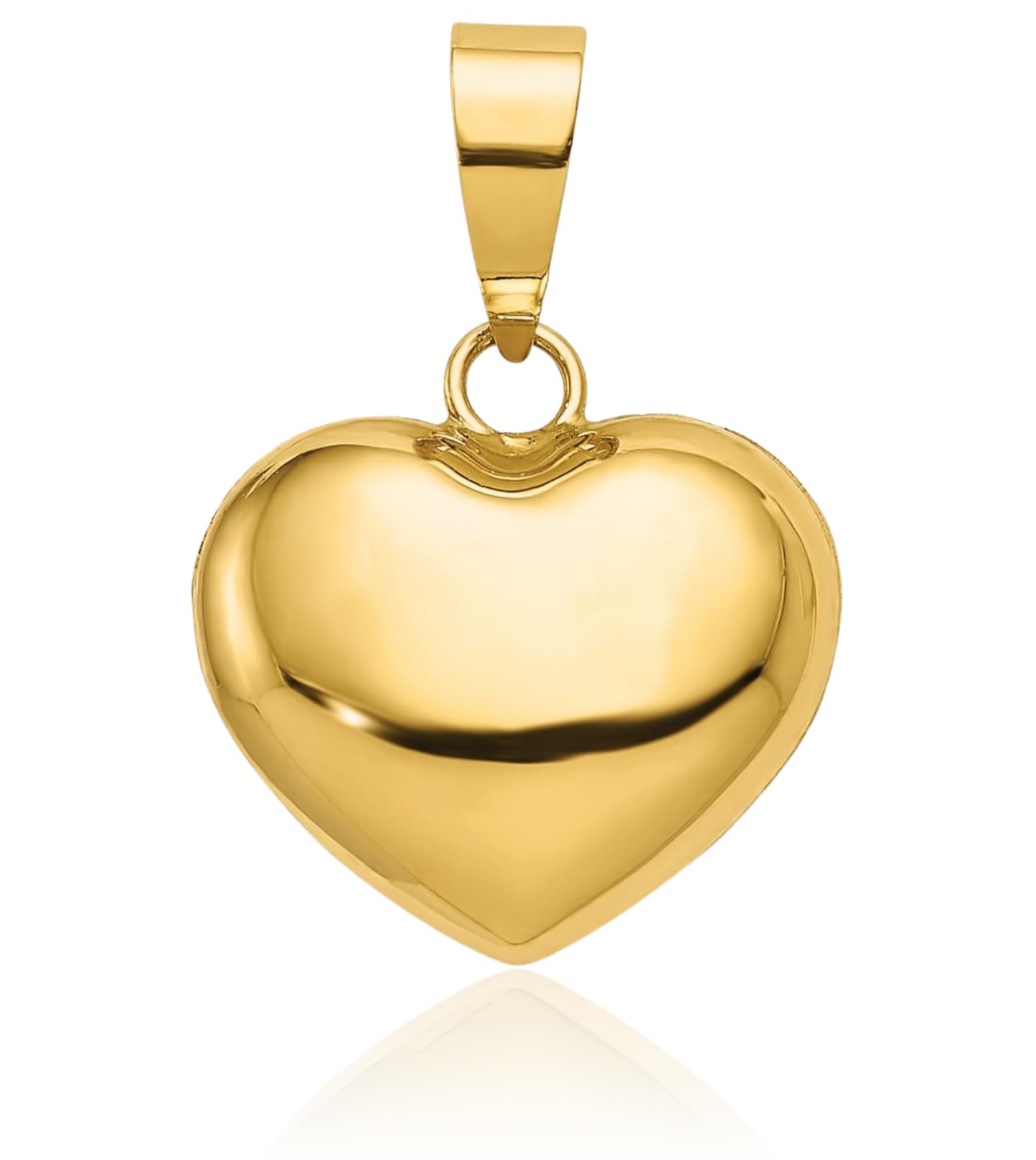 IceCarats 14K Yellow Gold Small Heart Pendant Necklace 16mm