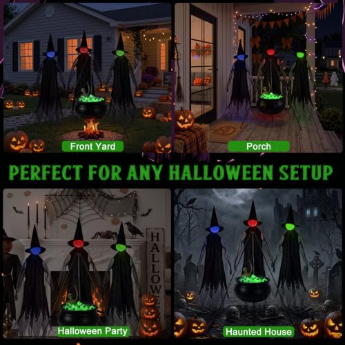 Halloween Witches Outdoor, 4.2 FT Set of 3 Witches Holding Hands - image 7