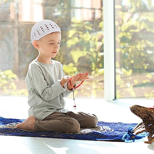 Image of Boyiee Kufi Hat for Men Muslim Knit Kufi Cap Crochet Beanie Skull Beanie African Hat for Men Women